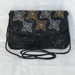 Vintage Beaded Clutch with braided strap - A Classic in EUC
